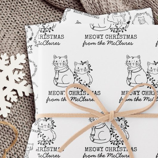 Weihnachtskatzen Niedlich Geschenkpapier Set