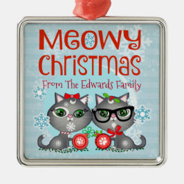 Weihnachtskatzen-Paar-Gewohnheits-Verzierung Ornament Aus Metall