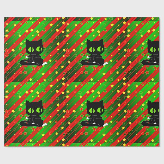 Weihnachtskatzen-Packpapier Geschenkpapier (Flach)