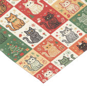 Weihnachtskatzen-Patchwork-Feiertage Kurzer Tischläufer (Ecke)