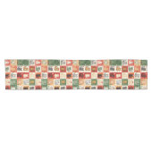 Weihnachtskatzen-Patchwork-Feiertage Kurzer Tischläufer (Horizontal)