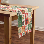 Weihnachtskatzen-Patchwork-Feiertage Kurzer Tischläufer (Beispiel)