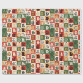 Weihnachtskatzen-Patchwork Geschenkpapier (Flach)