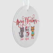 Weihnachtskatzen personalisiert ornament (Vorderseite)