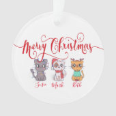 Weihnachtskatzen personalisiert ornament (Vorderseite)
