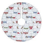 Weihnachtskatzen Polyester Weihnachtsbaumdecke (Vorderseite)