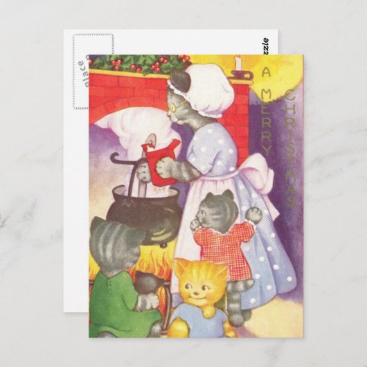 Weihnachtskatzen Postkarte (Vorne/Hinten)