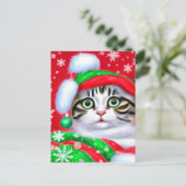 Weihnachtskatzen Postkarte (Stehend Vorderseite)