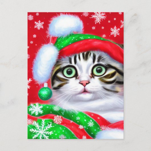 Weihnachtskatzen Postkarte (Vorderseite)
