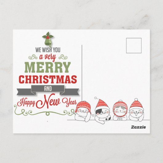 Weihnachtskatzen Postkarte (Rückseite)