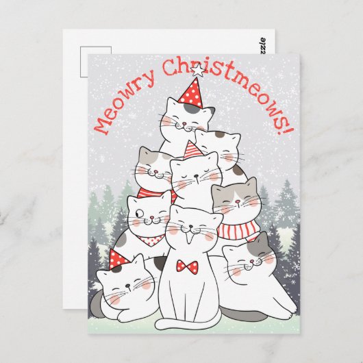 Weihnachtskatzen Postkarte (Vorne/Hinten)