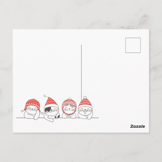 Weihnachtskatzen Postkarte (Rückseite)
