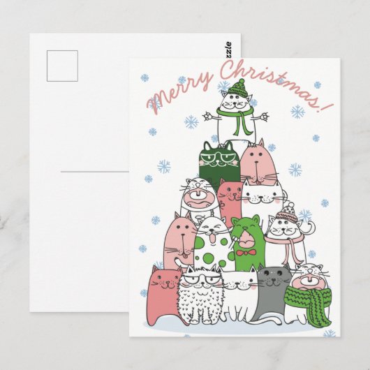Weihnachtskatzen Postkarte (Vorne/Hinten)