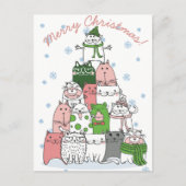 Weihnachtskatzen Postkarte (Vorderseite)