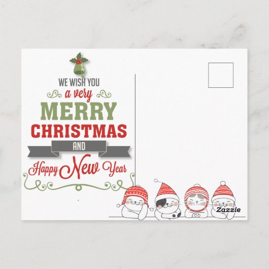 Weihnachtskatzen Postkarte (Rückseite)