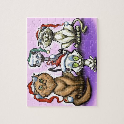 Weihnachtskatzen Puzzle (Vertikal)