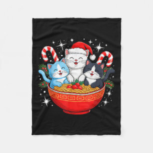 Weihnachtskatzen Ramen Kitten Anime Männer Frauen  Fleecedecke