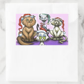 Weihnachtskatzen Rechteckiger Aufkleber (Tasche)