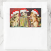 Weihnachtskatzen Rechteckiger Aufkleber (Tasche)