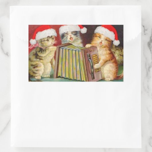 Weihnachtskatzen Rechteckiger Aufkleber (Tasche)