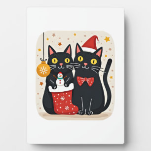 Weihnachtskatzen Retro 50er 60er Weihnachten (1) Fotoplatte