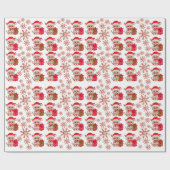 Weihnachtskatzen, rotes Packpapier (Flach)