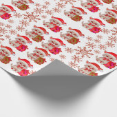Weihnachtskatzen, rotes Packpapier (Ecke)