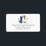 Weihnachtskatzen-Rücksendeadresse Adressaufkleber<br><div class="desc">Mit diesen Weihnachtskatzenwelten-Rücksendeadressen-Aufklebern mit schwarzer Katze und Siamesen in Weihnachtsmannmützen verleihen Sie Ihrer Urlaubspost einen festlichen Charme. Die einzigartige Aquarellkunst ist Set vor einem zarten, rosa Hintergrund, der den spielerischen Geist der Weihnachtskatzen in einem stilvollen und niedlichen Design einfängt. Personalisieren Sie einfach die Vorlagenfelder mit Ihrem Namen und Ihrer Adresse....</div>