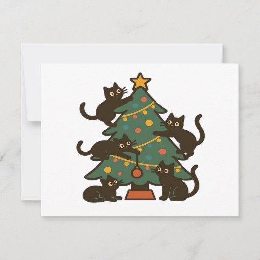 Weihnachtskatzen rund um den Baum Holiday Classic (Vorderseite)