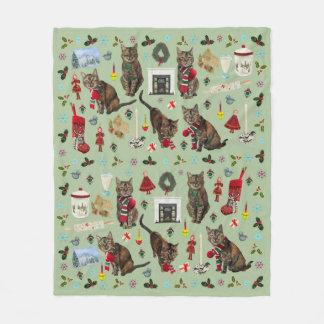 Weihnachtskatzen & -schmuck Fleece-Decke Fleecedecke