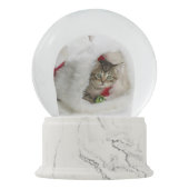 Weihnachtskatzen-Schnee-Kugel Schneekugel (Vorderseite)