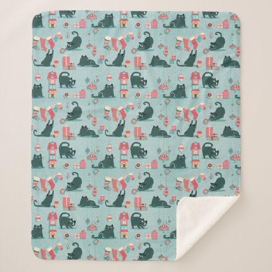Weihnachtskatzen Sherpadecke (Vorderseite)