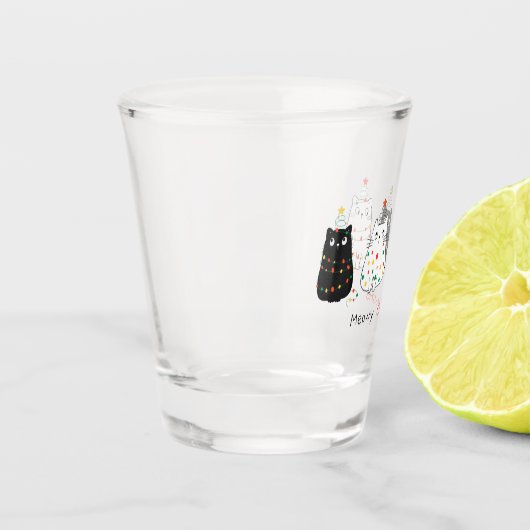 Weihnachtskatzen Shotglas Schnapsglas (Links)
