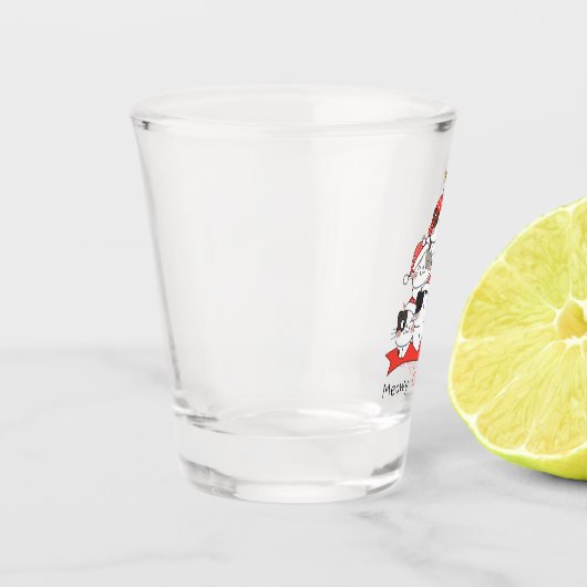 Weihnachtskatzen Shotglas Schnapsglas (Links)
