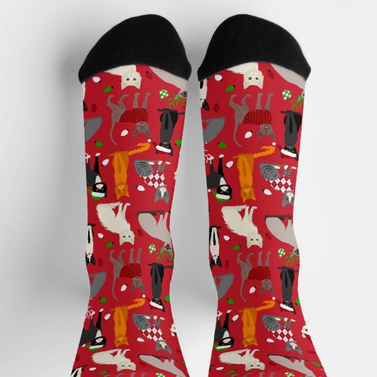 Weihnachtskatzen Socken (Oben)