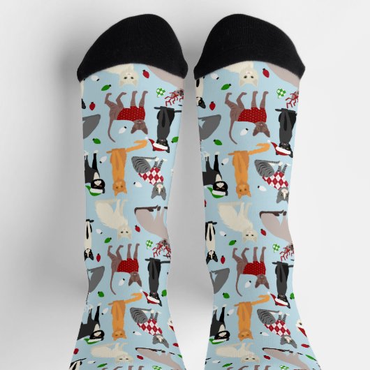 Weihnachtskatzen Socken (Oben)