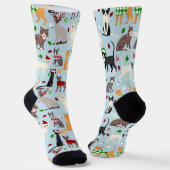 Weihnachtskatzen Socken (Gewinkelt)