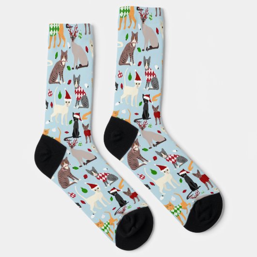 Weihnachtskatzen Socken (Rechts)