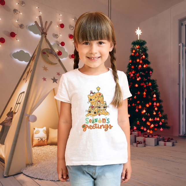Weihnachtskatzen Spaß Kinder T - Shirt (Von Creator hochgeladen)