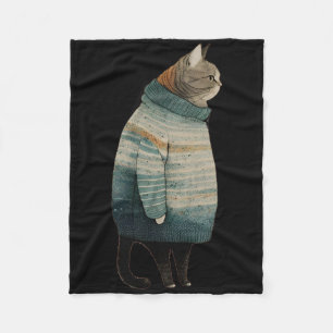 Weihnachtskatzen Spaß Kitten Haustier Fettgraue Ka Fleecedecke