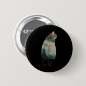 Weihnachtskatzen Spaß Kitten Pet Fett Graue Katze Button (Vorne & Hinten)