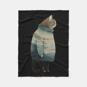 Weihnachtskatzen Spaß Kitten Pet Fett Graue Katze  Fleecedecke