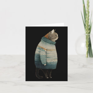 Weihnachtskatzen Spaß Kitten Pet Fett Graue Katze Karte