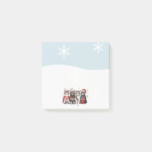 Weihnachtskatzen Süße Post It Notizen (Vorderseite)