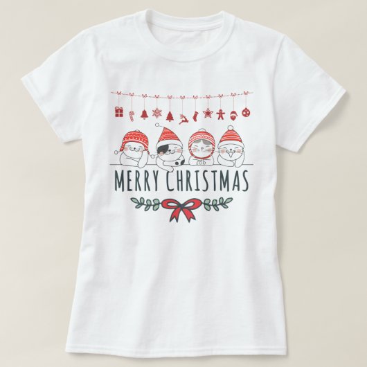 Weihnachtskatzen T-Shirt (Design vorne)