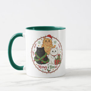 Weihnachtskatzen-Tasse - Festliche Feiertags-Kaffe Tasse