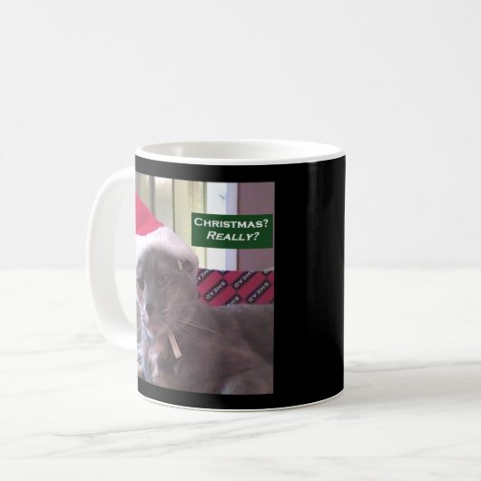 Weihnachtskatzen-Tasse Kaffeetasse (Vorderseite Links)