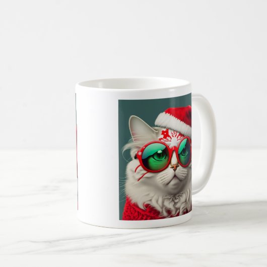 Weihnachtskatzen-Tasse Kaffeetasse (VorderseiteRechts)