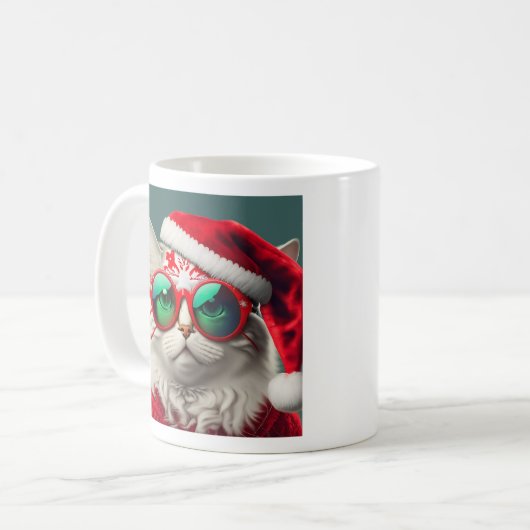 Weihnachtskatzen-Tasse Kaffeetasse (Vorderseite Links)