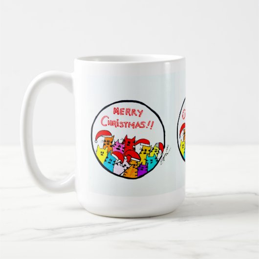 Weihnachtskatzen-Tasse Kaffeetasse (Links)